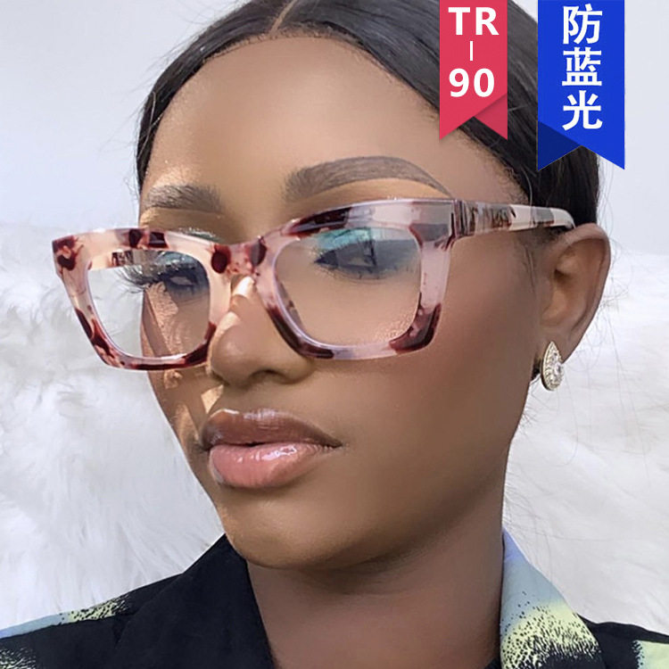 日本topwhit方形小框tr眼镜框新款欧美防蓝光平光镜包花简约