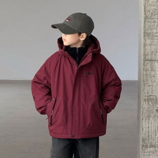 大童男装一米二四五六年级七八九十岁小孩三合一冲锋衣外套冬衣服