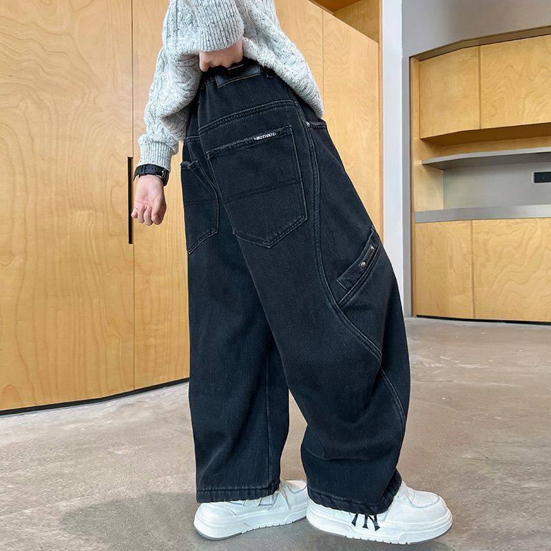 大童男装一米二三四五六年级七八九十岁小孩男裤子春秋单牛仔裤黑,童装/婴儿装/亲子装,儿童牛仔裤,淘宝优惠券,粉丝福利购,淘宝优惠卷