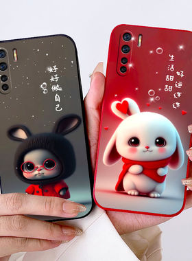 oppoA91手机壳套男女新款高级感全包防摔硅胶兔子PCPM00送钢化膜
