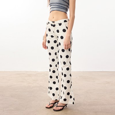 WILDERSHORE波点微喇叭休闲长裤