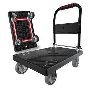 6轮拉货平板车搬运车折叠手推车拖车工厂仓库加厚小拉车超大拖车