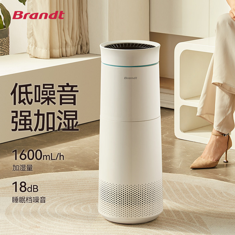 Brandt白朗无雾加湿器家用静音母婴卧室空气净化抑菌一体大加湿量