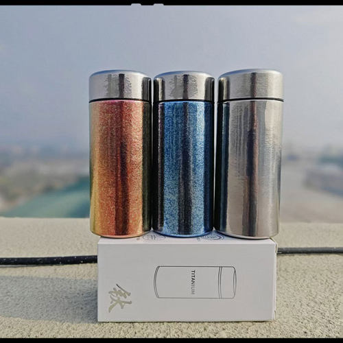 纯钛养生真空双层高档保温杯抑菌水杯便携口袋茶杯180ml带茶漏
