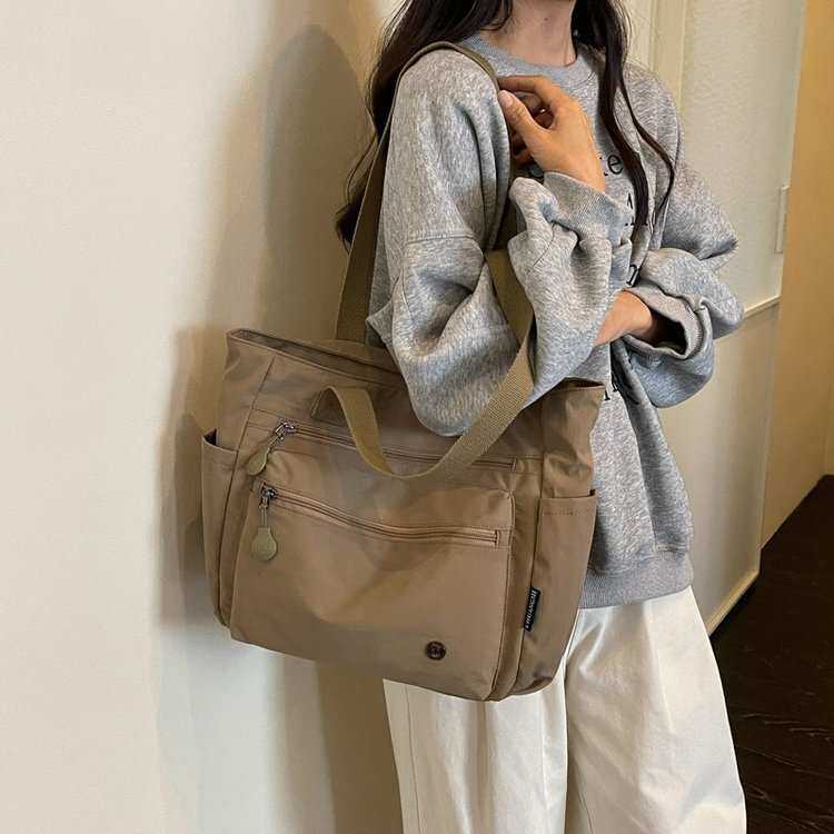 官方正品百搭ins帆布包包女新款大容量单肩中学生上课书包休闲简