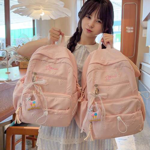官方正品书包女初高中生休闲轻便通勤旅行背包百搭牛津布纯色学院