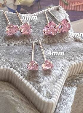 官方正品粉色爱心六件套耳钉女设计感粉紫色轻奢高级感气质2026年