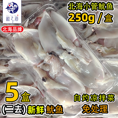 北海鱿鱼片新鲜杀好冷冻免处理小管去内脏海兔火锅凉拌生鲜笔管鱼