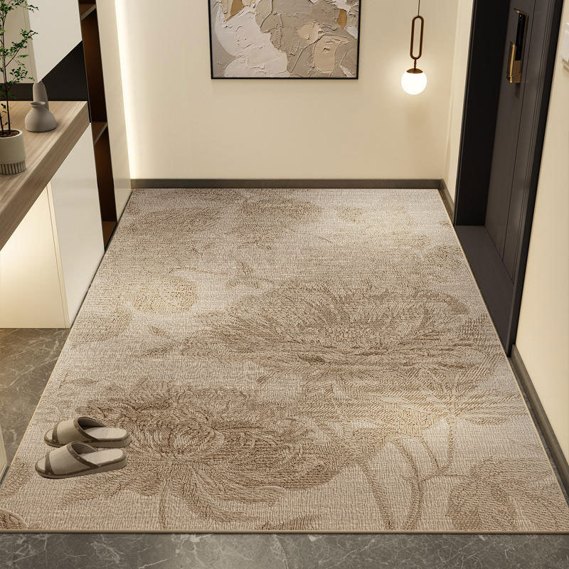 简约入户门地圈绒耐脏防滑地毯玄关门可裁剪法式进门门口脚