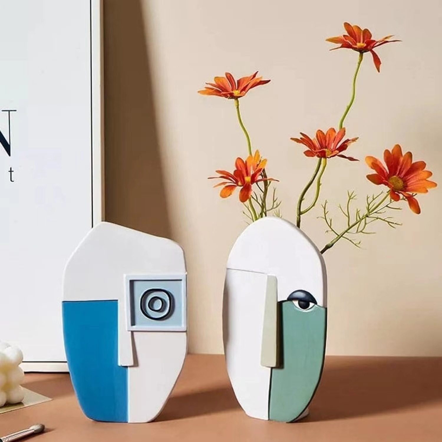 nordicabstractfacevases北欧抽象脸花瓶家居装饰