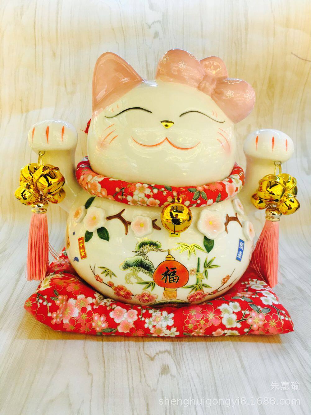 大号7寸8寸10寸11寸粉色桃花猫开业乔迁生日送礼爱情事业双丰收