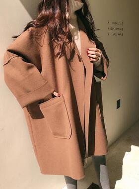 赫本风气质大衣黑色毛呢外套女装春秋2025年新款韩版小个子中长款