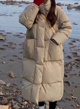 羽绒服女冬季外套新款中长款面包服加厚宽松新款韩版小个子