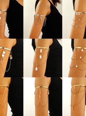 Arm bracelets star arm rings women欧美链条星星百搭开口手臂环