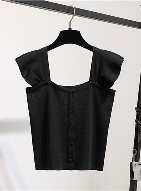 2021 summer short all-match tube top slim knitted vest小背心