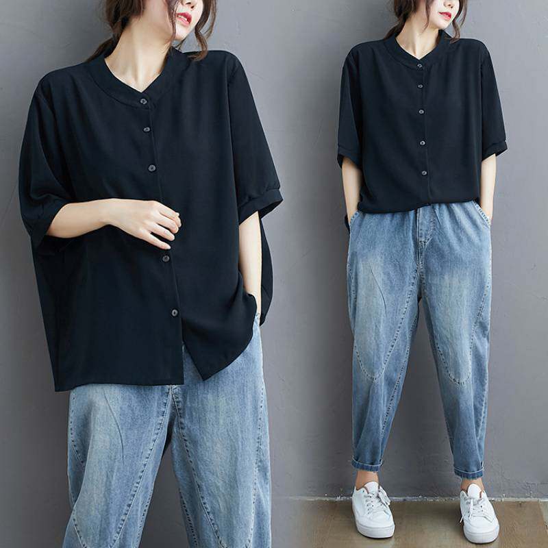 womenclothes纯色衬衫夏
