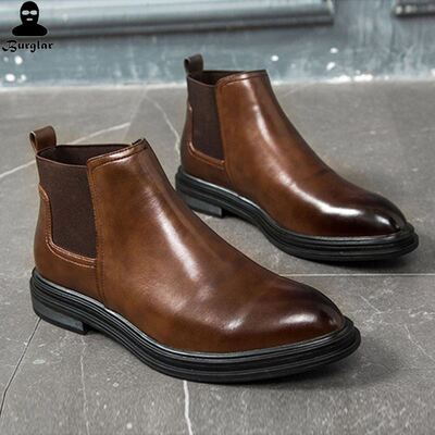 2022 Winter Chelsea Boots For Men Leather Waterproof Shoes