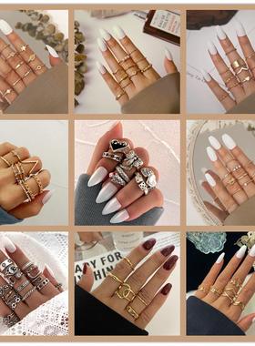 Vintage peach heart butterfly joint rings women蝴蝶关节戒指