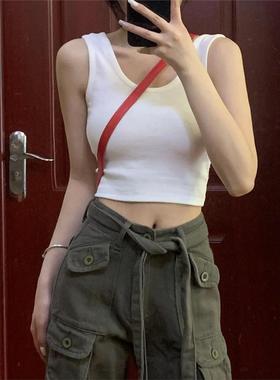 Women for Camisole Vest Tank Top Crop Tops White Fitness