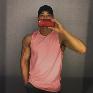 Men's vest solid color summer纯棉健身坎肩背心无袖T恤男