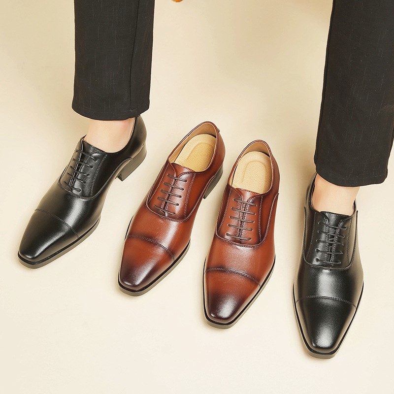 真皮商务男士皮鞋 Men Leather Business Dress Shoes Plus Size