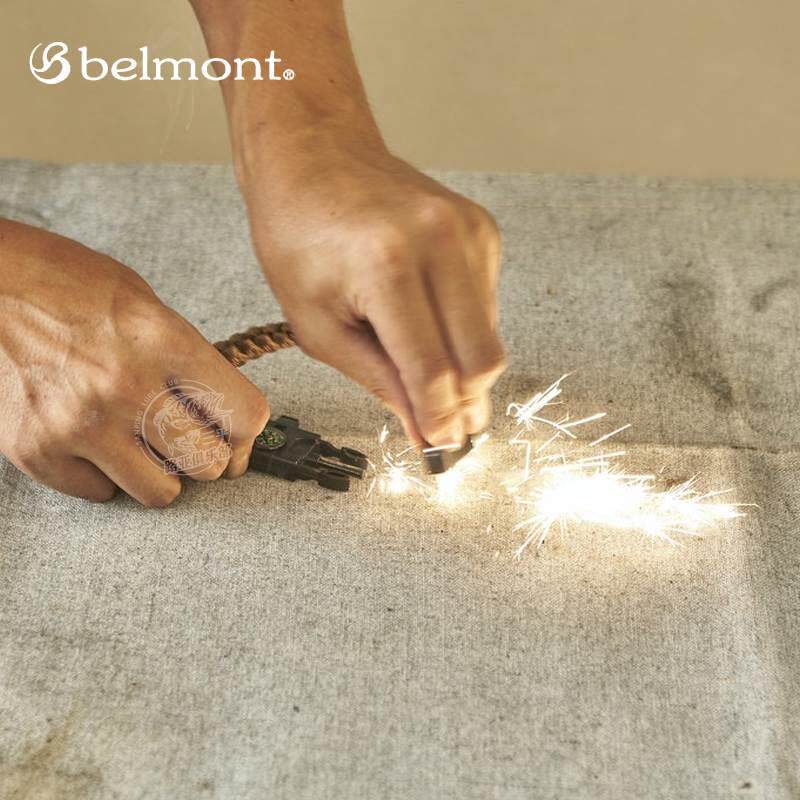 日本Belmont户外野外生存手链求生防狼口哨骑行指南针打火石手环