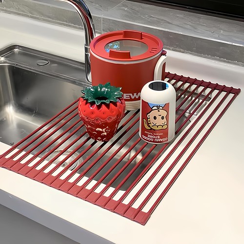 硅胶可折叠水槽沥水架滤水置物架