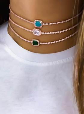 Cross border Retro Ethnic Style Diamond rhinestone Necklace