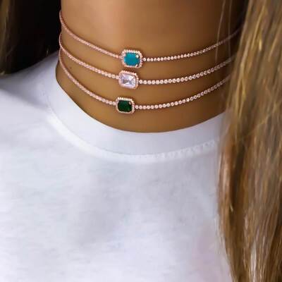 Cross border Retro Ethnic Style Diamond rhinestone Necklace