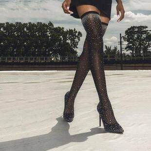 过膝长靴上钻高跟靴43码women high heel boots Knee-high boots