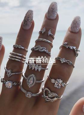 15pcs Women's joint rings finger jewelry ring accessorie