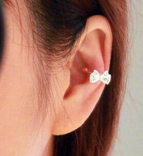 earrings Bow Flower No-Ear Pierced Ear Clip 蝴蝶结U夹耳骨夹
