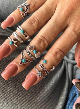 hot sale joint ring set boho 10-piece knuckle rings 关节戒指