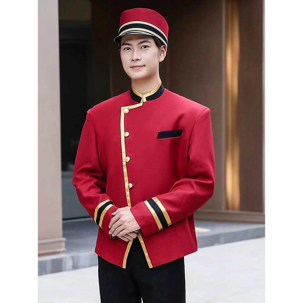 礼仪乐队工作服秋冬酒店门套酒店迎宾男服务员制服长袖 - 实物图