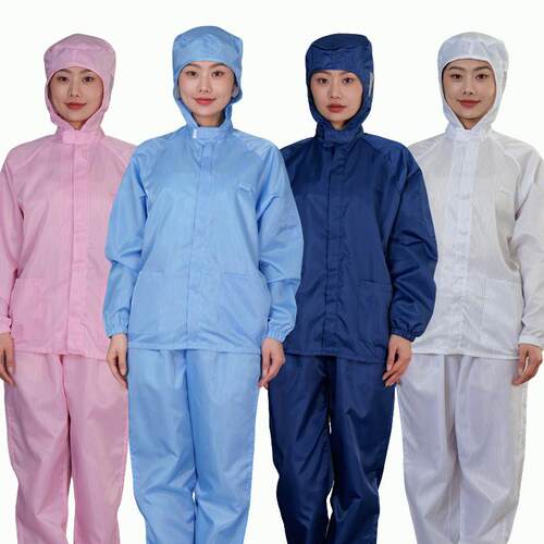 防静电服蓝色连帽工厂车间无尘净化室男电子厂工作防护服食品服女