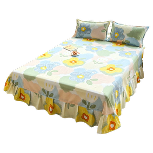 夏季新款床裙款三件套非纯棉全棉床裙枕套学生宿舍单人床上家用品