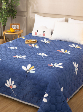 冬季珊瑚绒床单单件毛绒面加厚防滑法兰绒毯子宿舍单人牛奶绒床盖