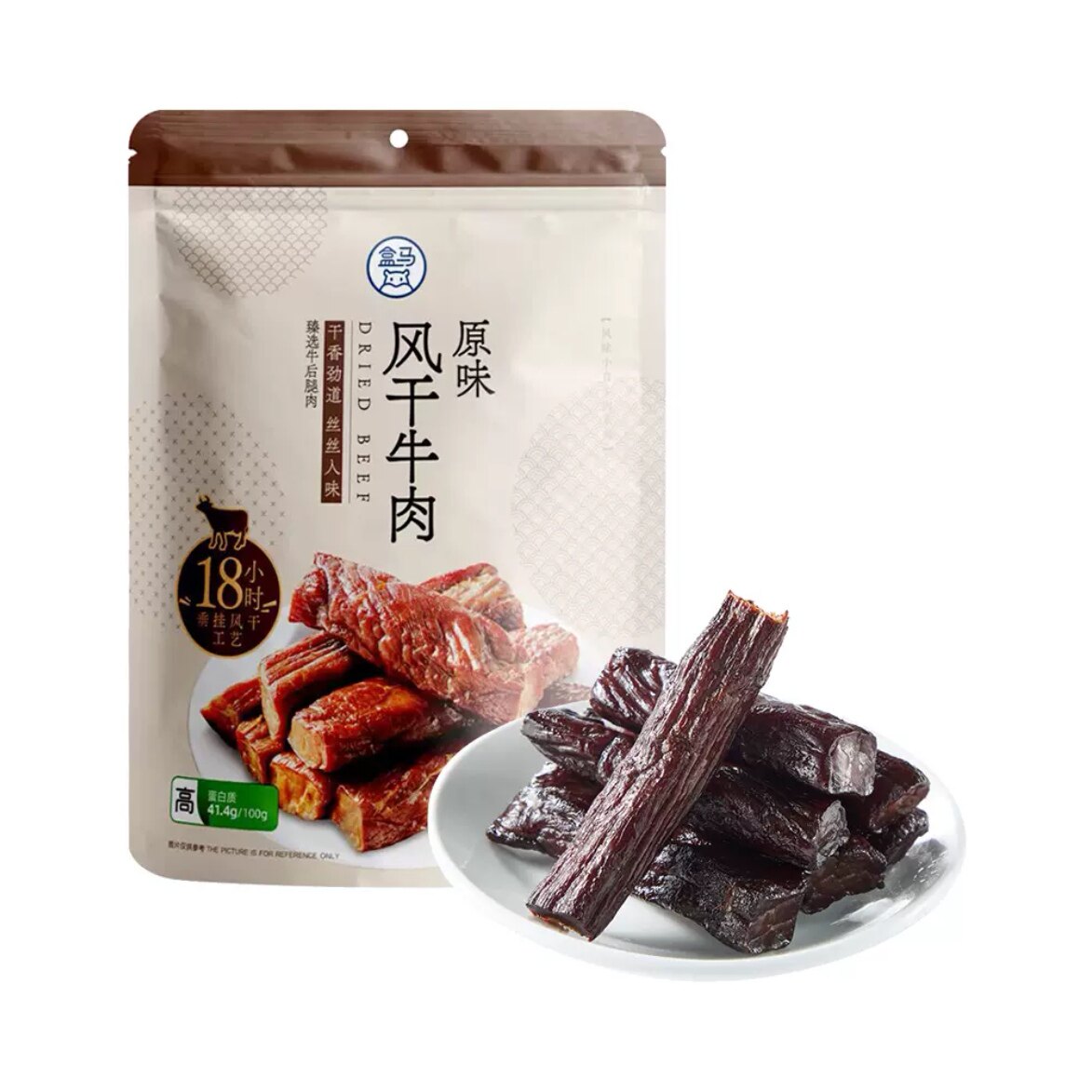 盒马代购MAX风干牛肉400g(原味)内蒙古手撕牛肉干休闲零食