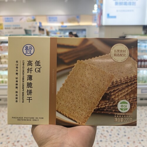 盒马鲜生低GI高纤薄脆饼干220g