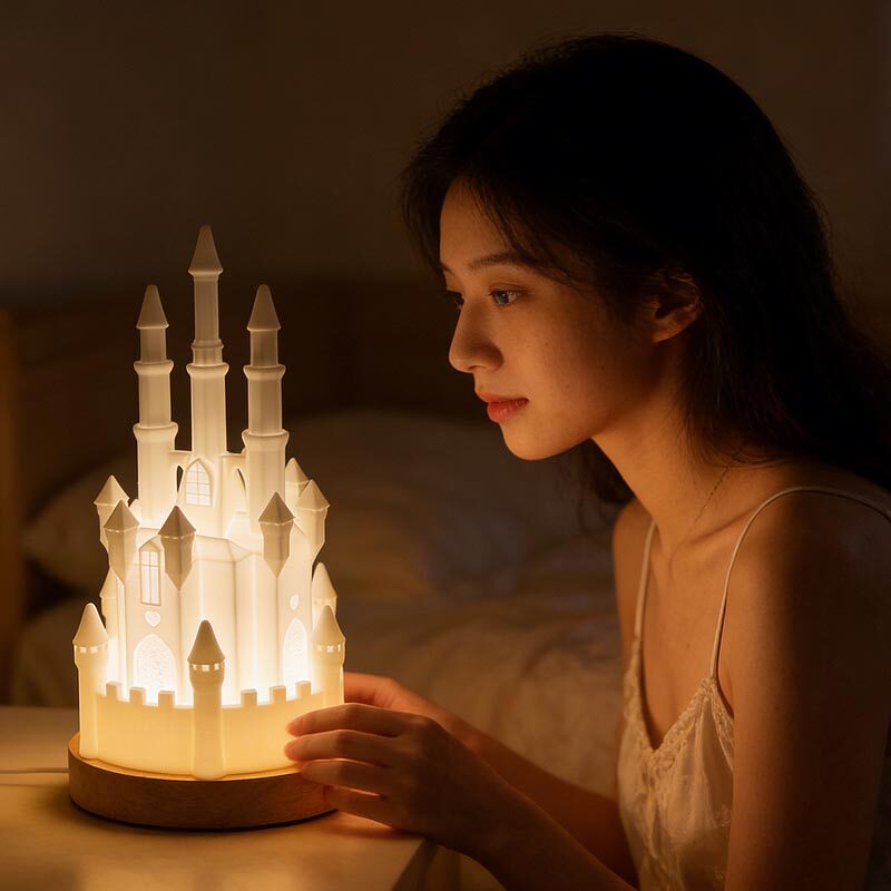 城堡女生高颜值小夜灯公主房女孩精致卧室睡眠儿童生日礼物高级感