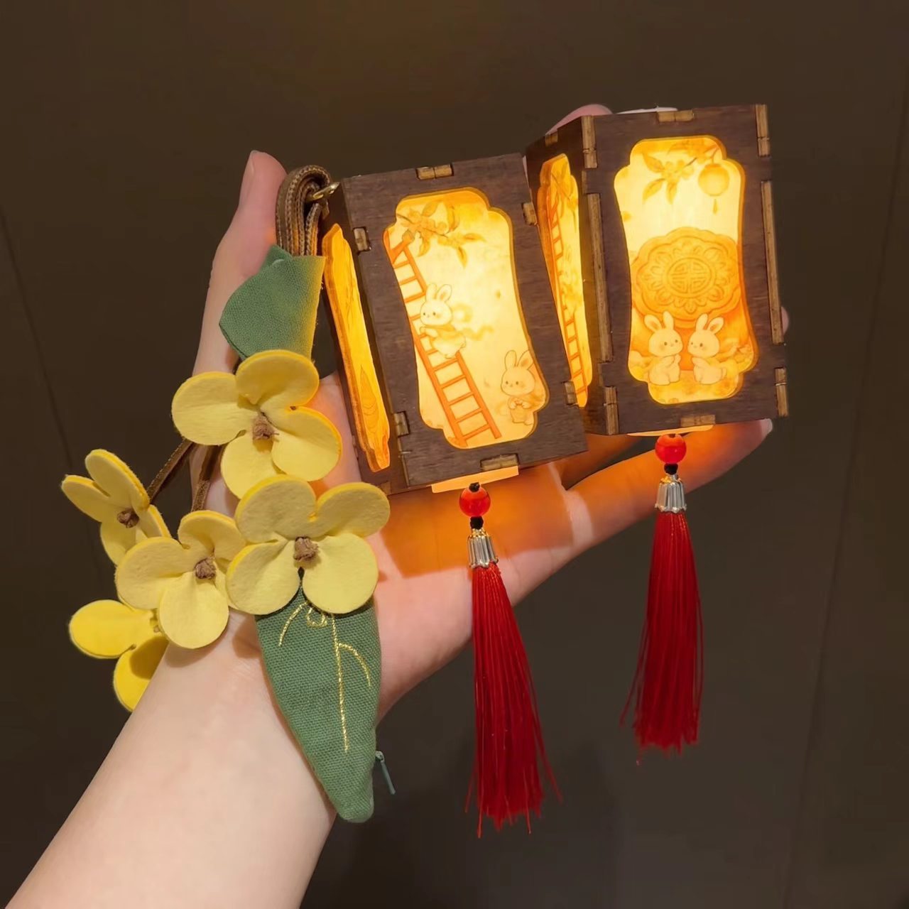 中秋节宫灯冰箱贴手工diy迷你小