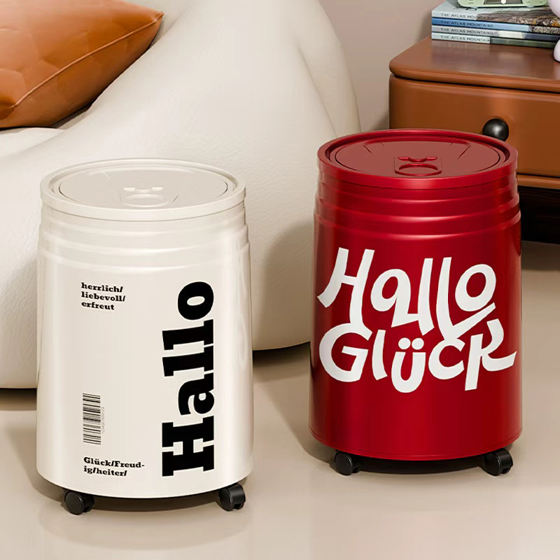 可乐垃圾桶易拉罐按压创意网红家用带盖客厅大号收纳桶卫生间纸篓