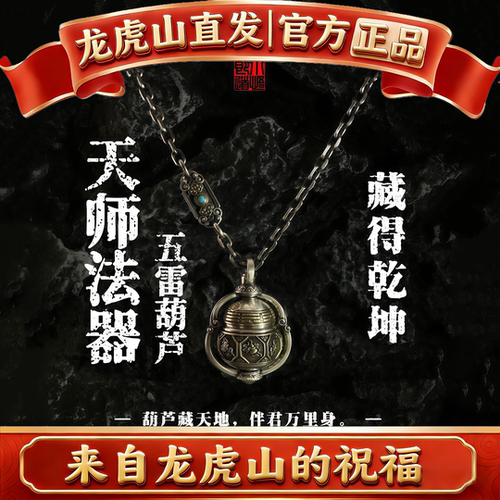 龙虎山法物道家系吞金兽五雷葫芦项链紫薇讳吊坠平安护身符币挂件