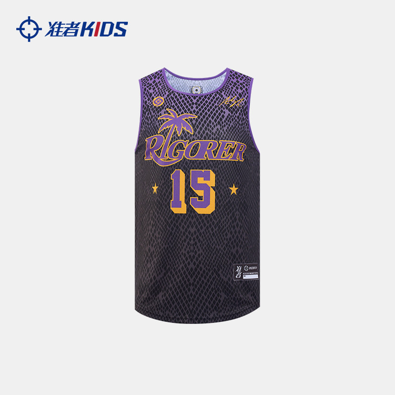 准者里夫斯纪念背心儿童篮球服透气速干运动球衣中大童男无袖短T