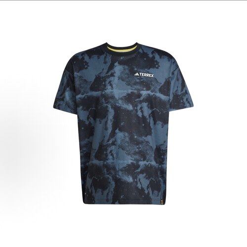 adidas Terrex 品牌logo字母圆领短袖T恤 男女同款 黑色 JD5959