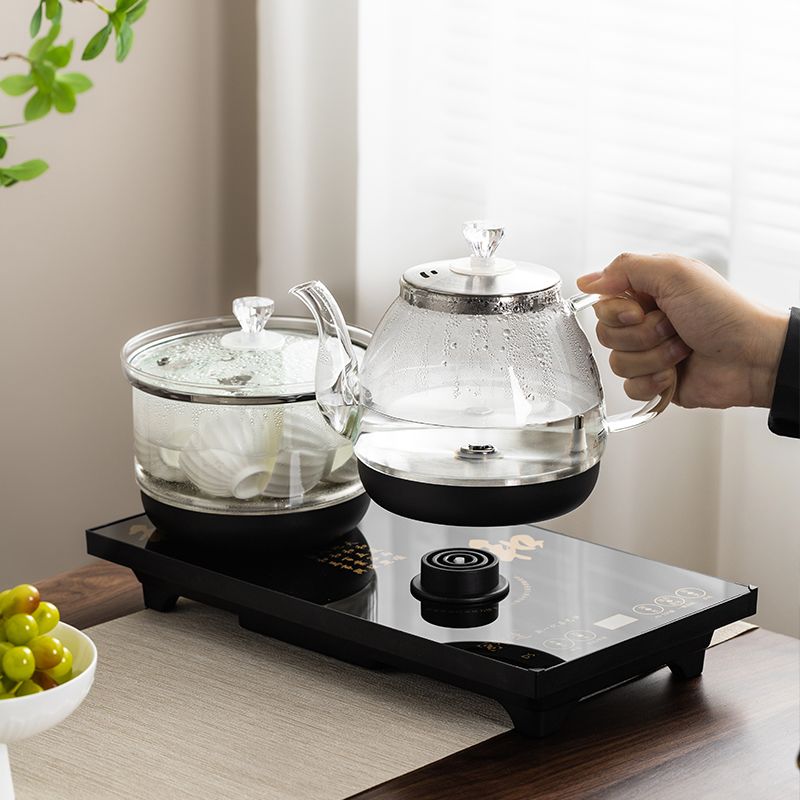 底部上水自动加水触摸屏电热茶艺炉茶台烧水壶一体嵌式电磁热水壶
