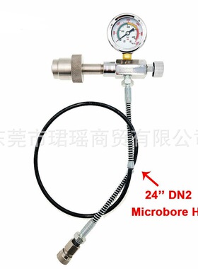 跨境消防瓶手紧充气接头scba CGA347，充气阀带60厘米DN2软管