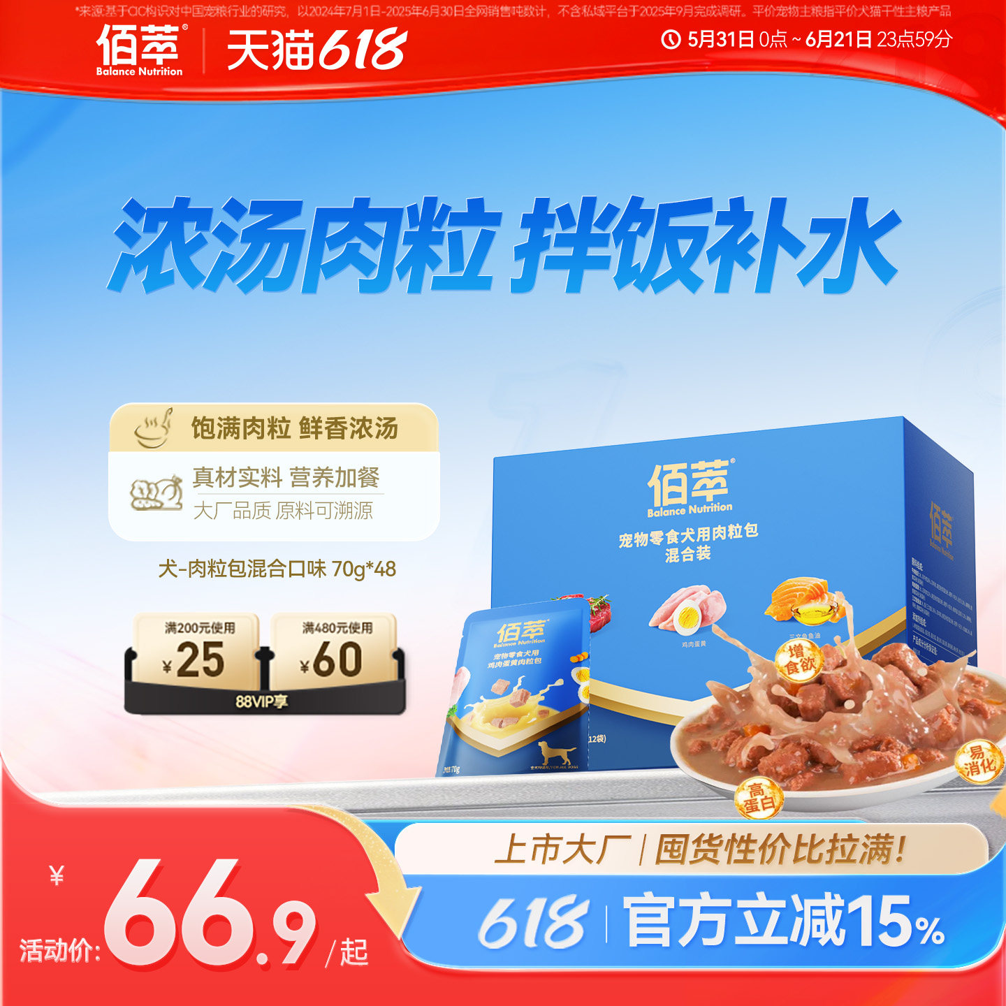 佰萃狗零食犬湿粮肉粒包营养补水拌饭成幼狗罐头湿粮4盒囤货装