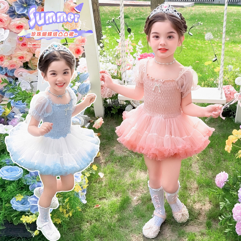女童网纱公主裙2025新款儿童生日蓬蓬裙女孩连衣裙tutu裙子夏装