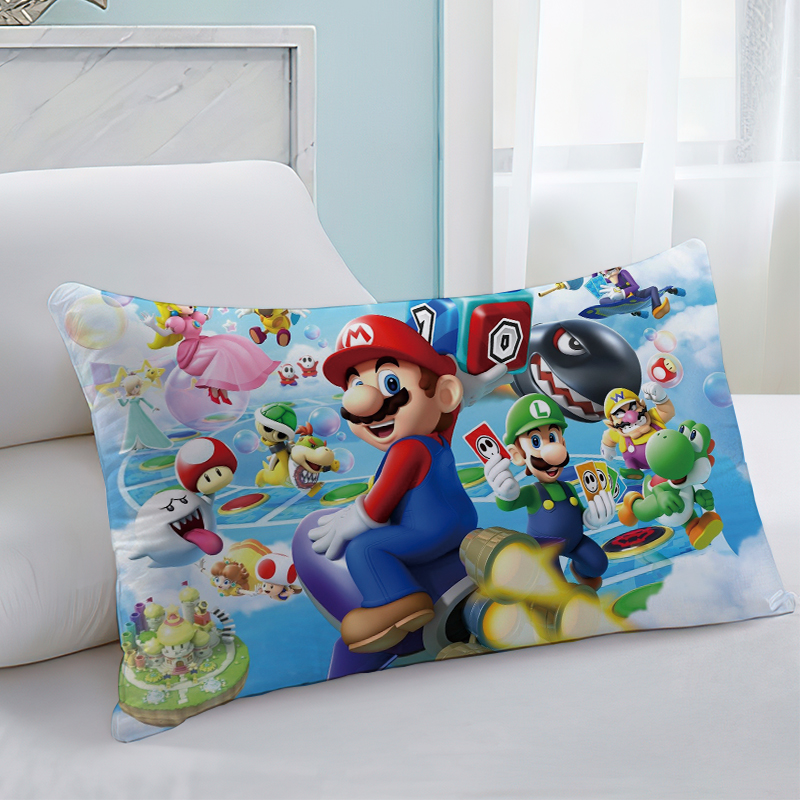 卡通可爱定制马里奥儿童双面枕套